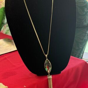 Elegant Gold Necklace with Multicolor Pendant